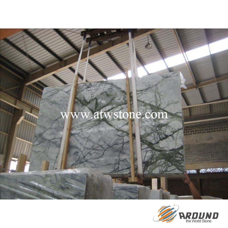 Green White Marble Slabs