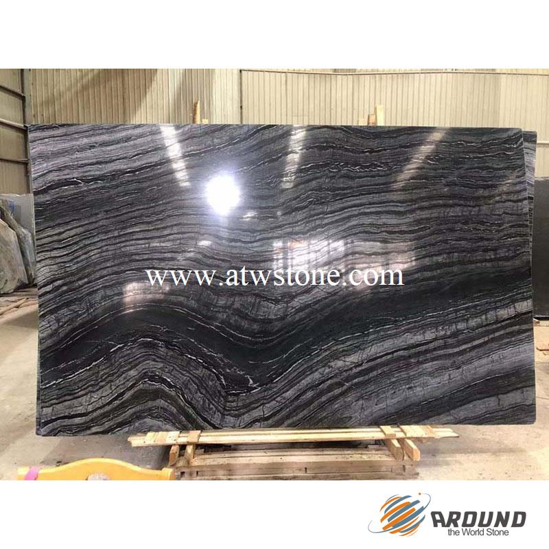 Zebra Black Marble Slabs