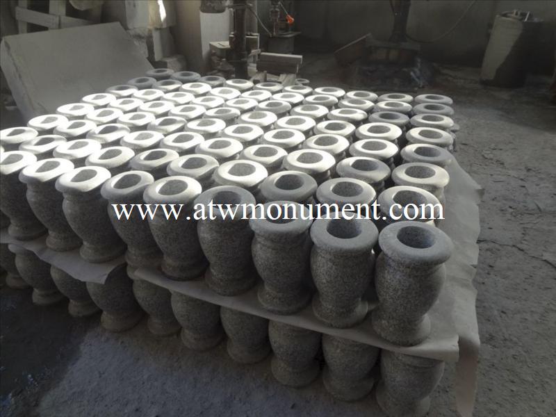 FV001-Round Granite Vase for Tombstone