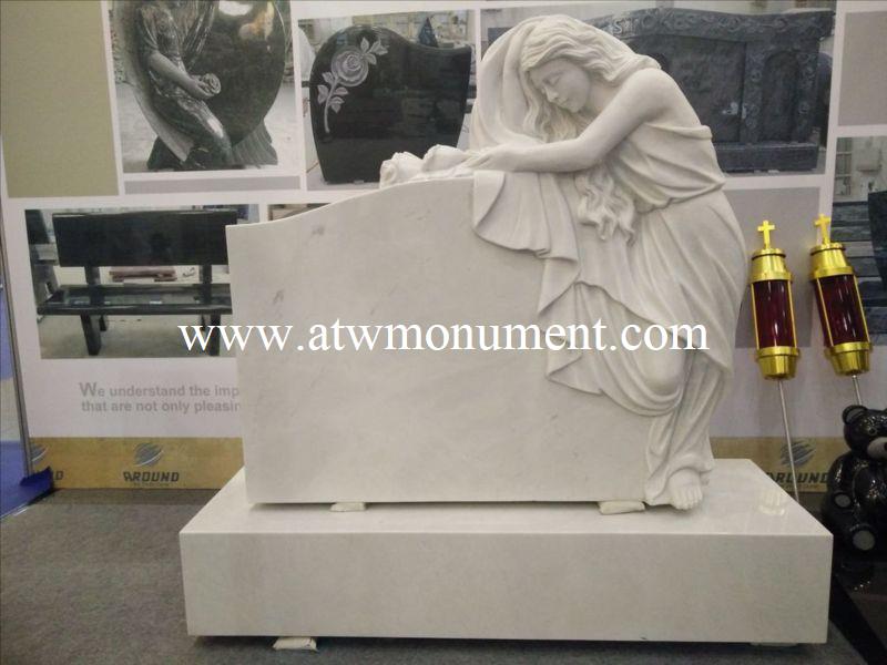 White Marble Angel Monument