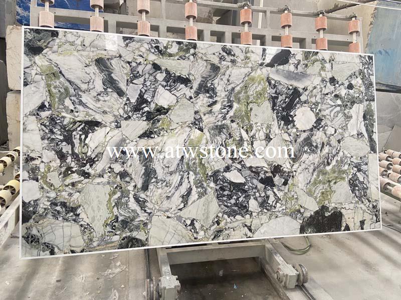 Green Jade Marble Collage Slabs