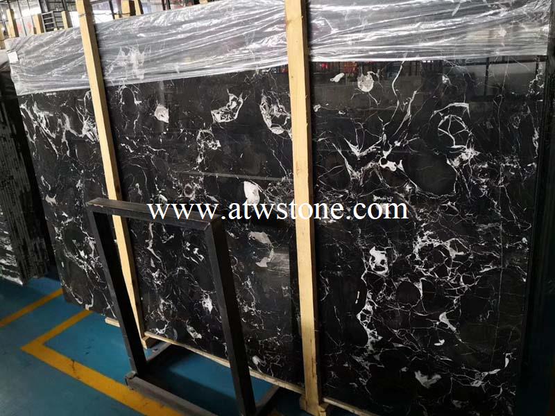 Black Flower Marble Slabs